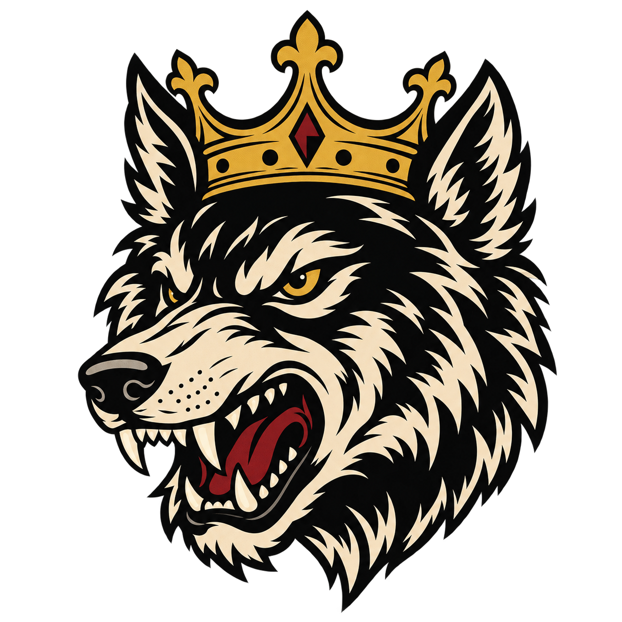 Crowned wolf logo