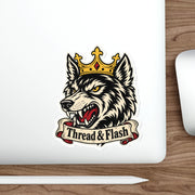 Thread and Flash Crowned Wolf Sticker — 5 × 5